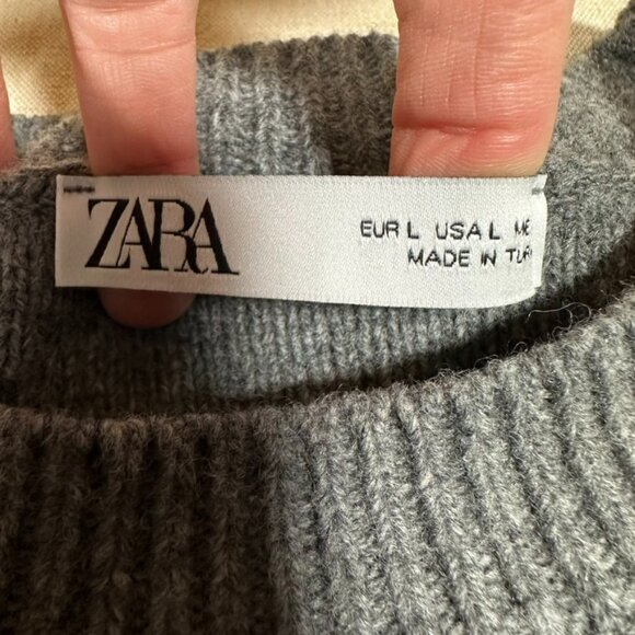 ZARA Cutout Wool Cashmere Sweater Vest Women L Gray Preppy Stylish Edgy Hip Chic - Picture 6 of 9